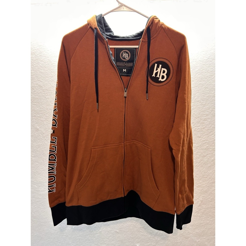 Humble Baron The World's Largest Bar Hoodie Brown Full Zip Logo NWOT Mens Medium